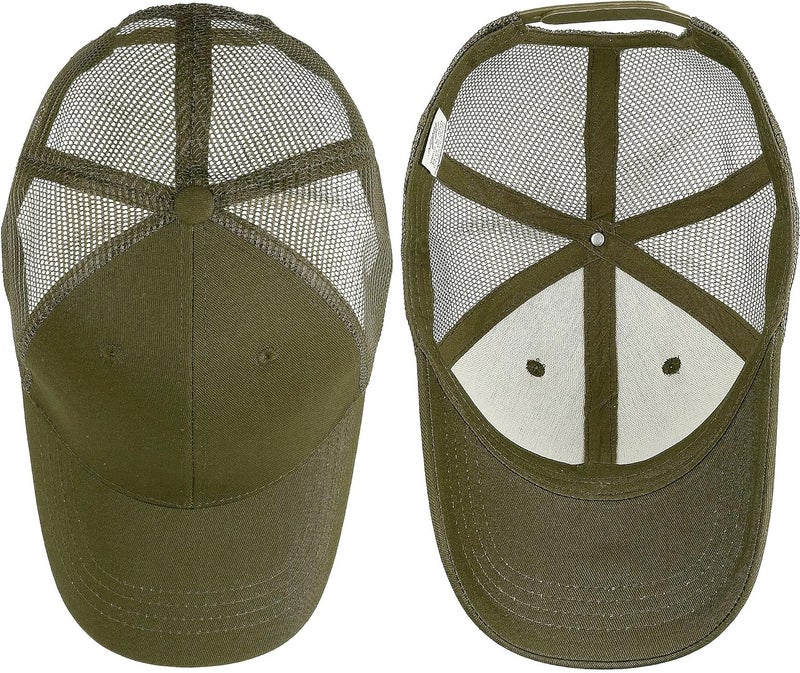 Falari Trucker Hat Baseball Cap Structured Plain Design 6 Panel, Adjustable Size - Image 4